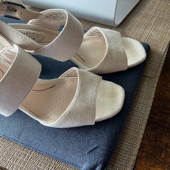 LifeStride CALDWELL Ivory Heeled Summer Sandals Sz 6.5 - Picture 3 of 6